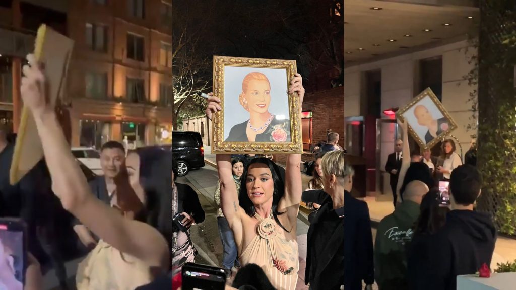 Katy Perry levanta quadro de Evita na Argentina em noite de vitória peronista e fãs fazem chacota com Milei