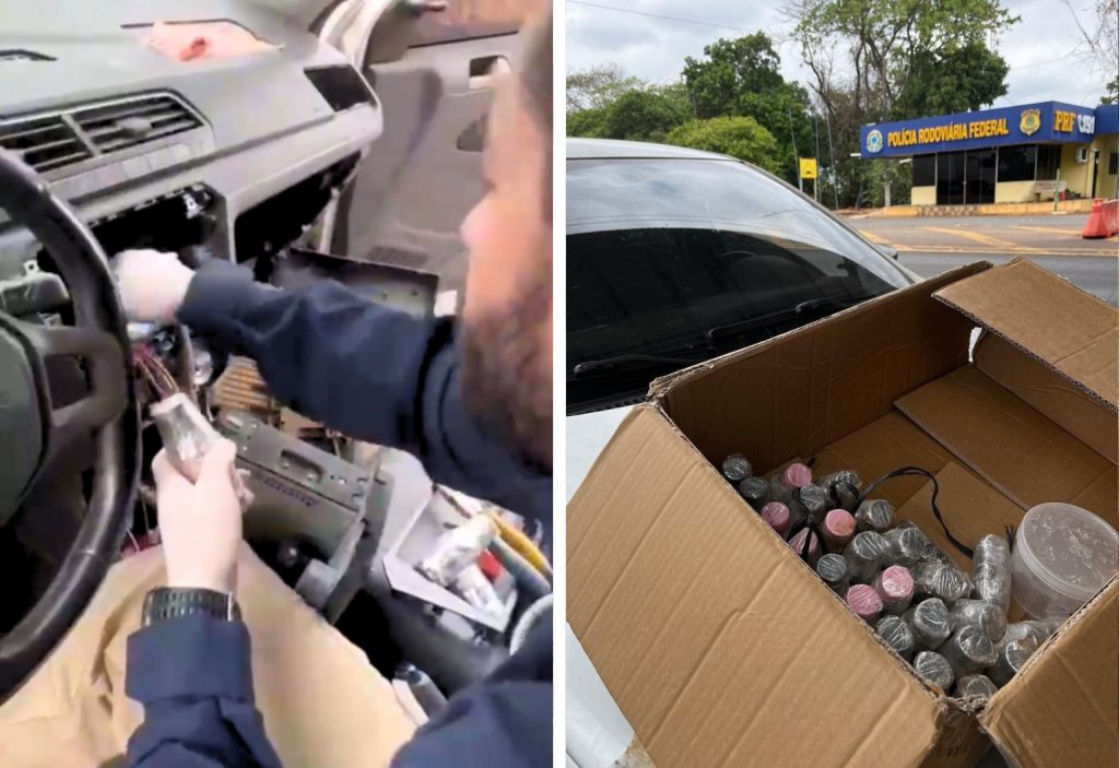 Polícia apreende mais de 40 kg de mercúrio transportados clandestinamente em painel de carro